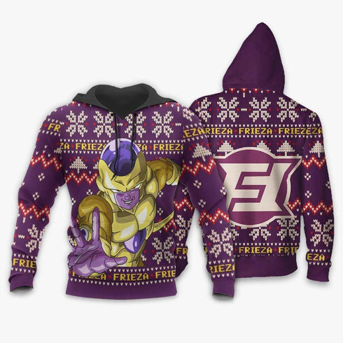 Divesart - Golden Frieza Ugly Christmas Sweater and Hoodie Custom Anime DB Xmas Gifts